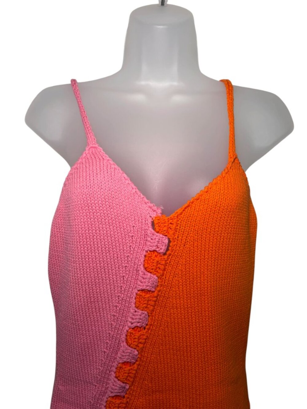 Tach Clothing Maribel Knit Mini Dress Pink Orange Colorblock NWT M - Picture 4 of 6